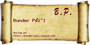 Bunder Pál névjegykártya
