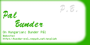 pal bunder business card